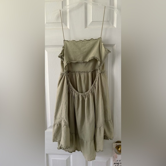 ASOS Light Olive Ruffle Dress - Picture 4 of 5